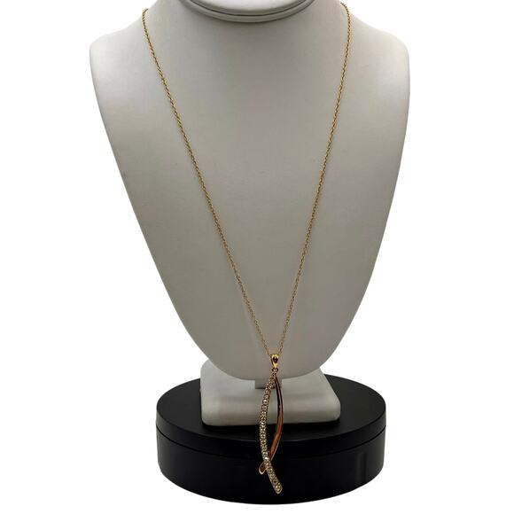 Touchstone Crystal by Swarovski Gold Plated Chain and Crystal Why Not Pendant - Picture 1 of 10